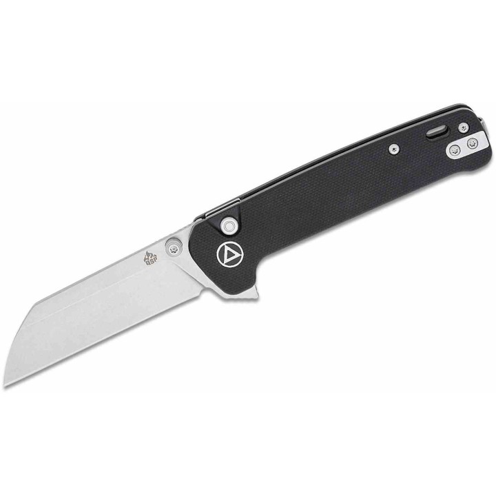 Couteau QSP Knives Penguin Button Lock Black Manche G10 Lame Acier 14C28N SW Sheepsfoot IKBS Clip QS130BLA1 - Livraison Gratuite