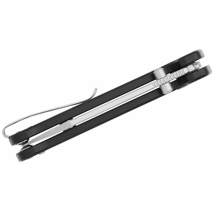 Couteau QSP Knives Penguin Button Lock Black Manche G10 Lame Acier 14C28N SW Sheepsfoot IKBS Clip QS130BLA1 - Livraison Gratuite