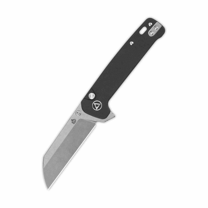Couteau QSP Knives Penguin Button Lock Black Manche G10 Lame Acier 14C28N SW Sheepsfoot IKBS Clip QS130BLA1 - Livraison Gratuite