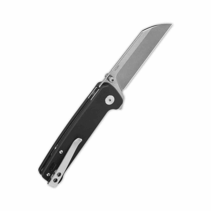 Couteau QSP Knives Penguin Button Lock Black Manche G10 Lame Acier 14C28N SW Sheepsfoot IKBS Clip QS130BLA1 - Livraison Gratuite