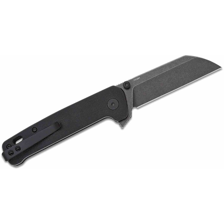 Couteau QSP Knives Penguin Button Lock Black Manche G10 Lame Acier 14C28N BLK Sheepsfoot Clip QS130BLA2 - Livraison Gratuite