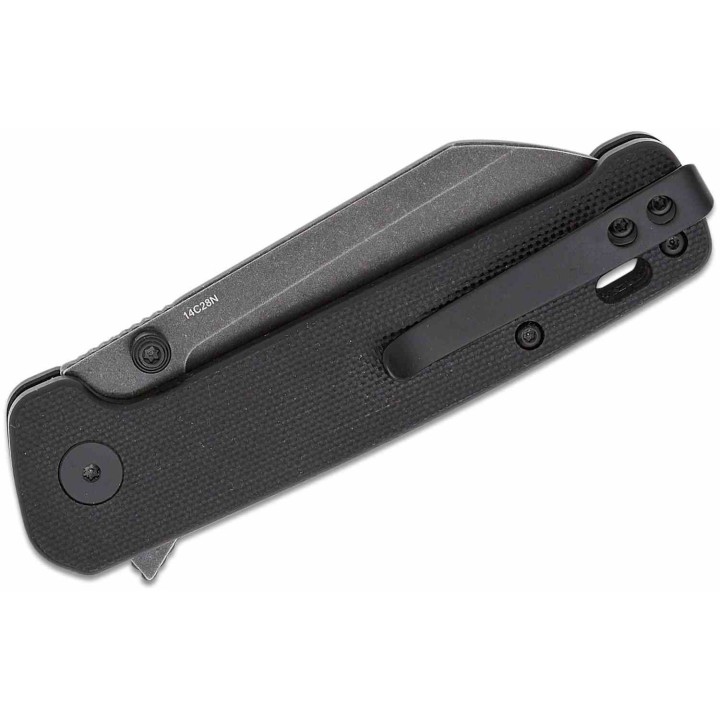 Couteau QSP Knives Penguin Button Lock Black Manche G10 Lame Acier 14C28N BLK Sheepsfoot Clip QS130BLA2 - Livraison Gratuite