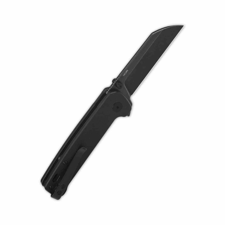 Couteau QSP Knives Penguin Button Lock Black Manche G10 Lame Acier 14C28N BLK Sheepsfoot Clip QS130BLA2 - Livraison Gratuite