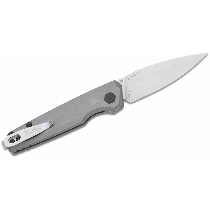 Couteau Kershaw Automatique Launch 18 AUTO Lame Acier CPM-154 SW Manche Gray Alu Button Lock USA KS7551 - Livraison Gratuite