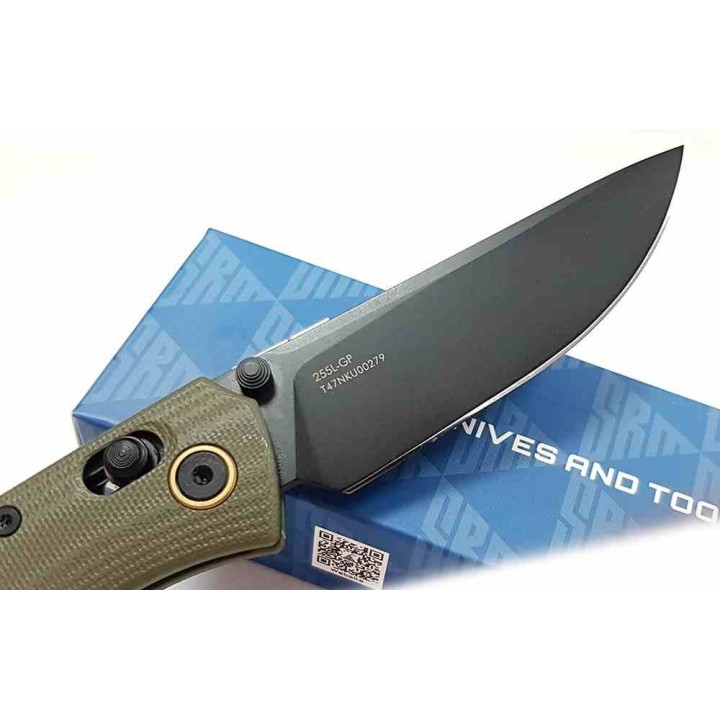 Couteau SRM Knives 255L-GP2 Green Lame Acier 10Cr15CoMoV Manche G10 IKBS Clip Ambi Lock SRM255LGP2 - Livraison Gratuite