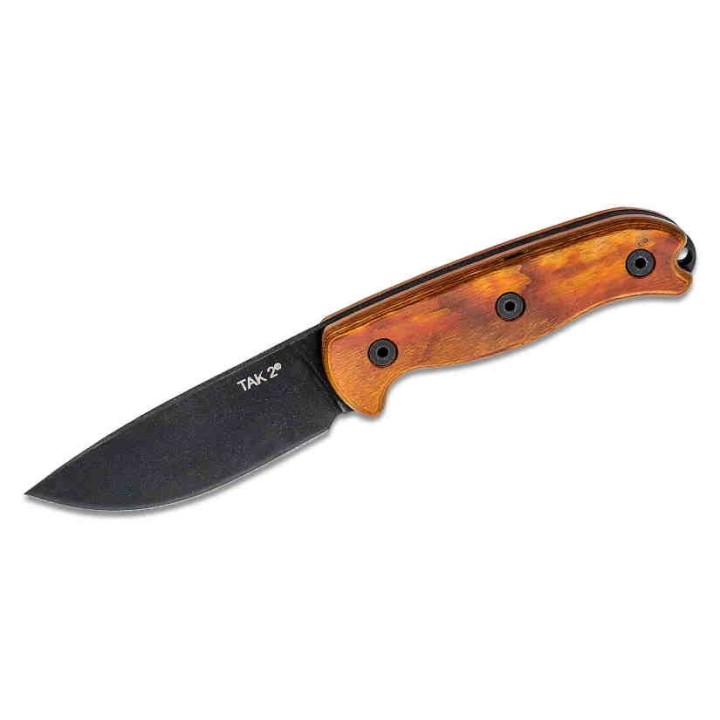 Couteau Bushcraft Ontario TAK-2 Lame Acier Carbone 1075 Manche Bois Etui Cuir Made USA ON8664TC - Livraison Gratuite