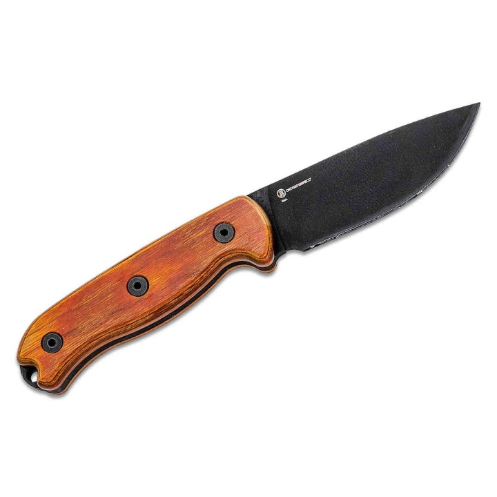 Couteau Bushcraft Ontario TAK-2 Lame Acier Carbone 1075 Manche Bois Etui Cuir Made USA ON8664TC - Livraison Gratuite