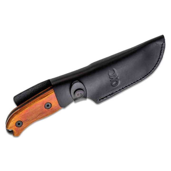 Couteau Bushcraft Ontario TAK-2 Lame Acier Carbone 1075 Manche Bois Etui Cuir Made USA ON8664TC - Livraison Gratuite