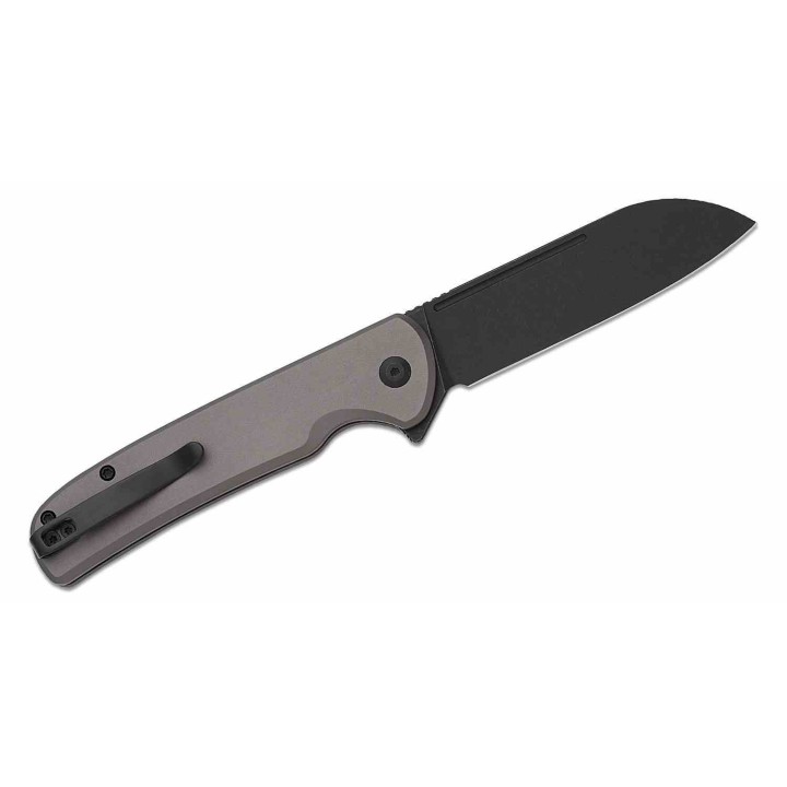 Couteau CIVIVI Chevalier II Gray Lame Acier 14C28N BLK Sheepsfoot Manche Alu IKBS Button Lock CIVC20022B3 - Livraison Gratuite