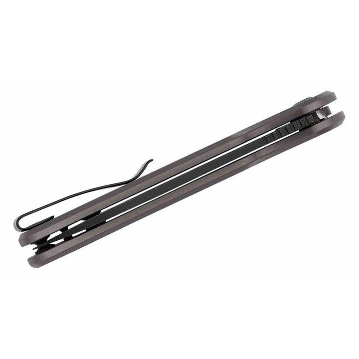 Couteau CIVIVI Chevalier II Gray Lame Acier 14C28N BLK Sheepsfoot Manche Alu IKBS Button Lock CIVC20022B3 - Livraison Gratuite