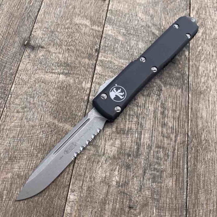 Couteau Microtech 121-11AP Ultratech AUTO OTF Lame Acier Apocalyptic Serr Manche Alu Made USA MCT12111AP - Livraison Gratuite