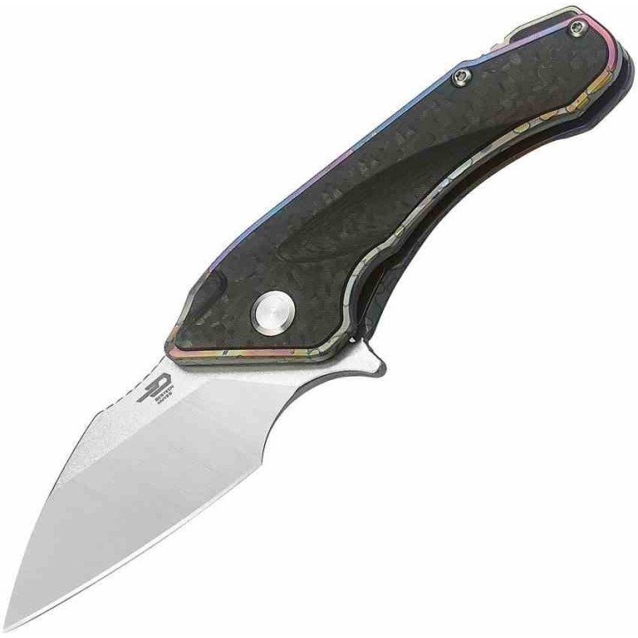 Couteau Bestech Goblin Lame Acier S35VN Manche Titane Spectrum & Fibre Carbone Framelock Clip BTKT1711D - Livraison Gratuite
