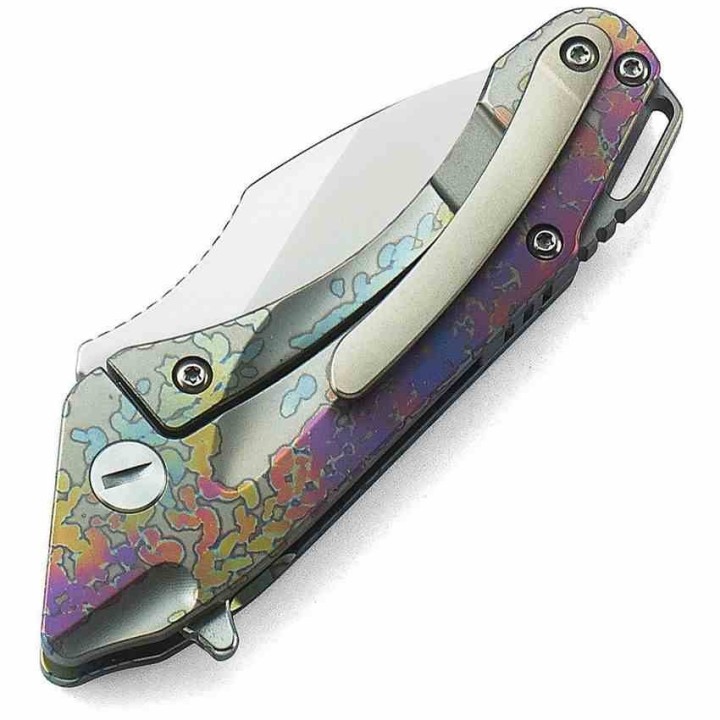 Couteau Bestech Goblin Lame Acier S35VN Manche Titane Spectrum & Fibre Carbone Framelock Clip BTKT1711D - Livraison Gratuite