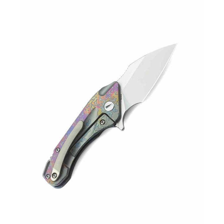 Couteau Bestech Goblin Lame Acier S35VN Manche Titane Spectrum & Fibre Carbone Framelock Clip BTKT1711D - Livraison Gratuite