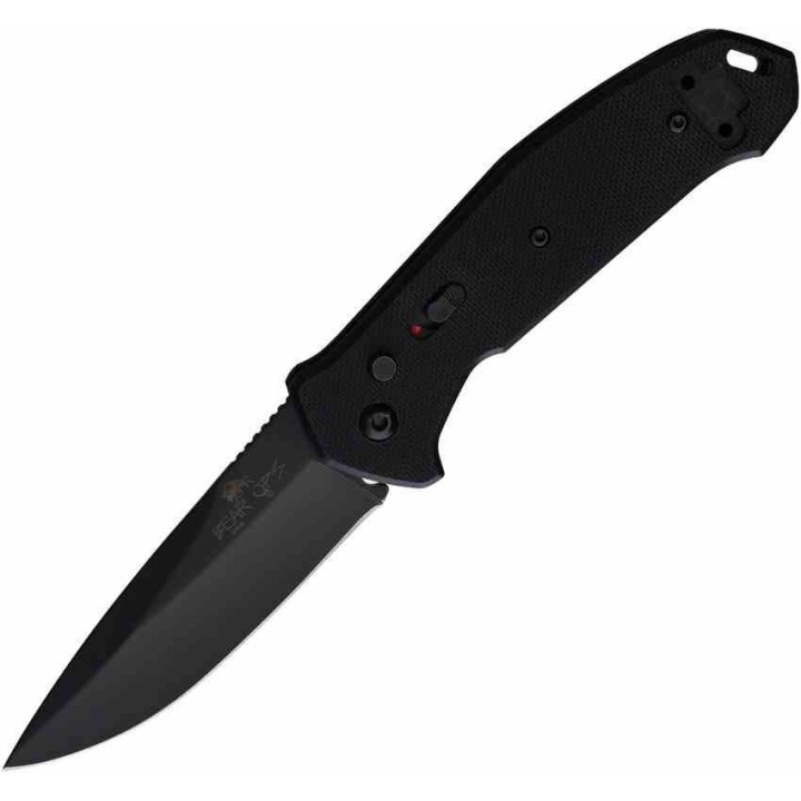 Couteau Automatique Bear OPS Action V Auto Lame Acier D2 Drop Point Button Lock Clip USA BCAC521B4B - Livraison Gratuite