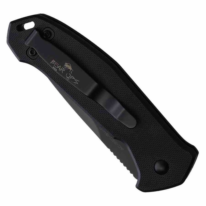 Couteau Automatique Bear OPS Action V Auto Lame Acier D2 Drop Point Button Lock Clip USA BCAC521B4B - Livraison Gratuite