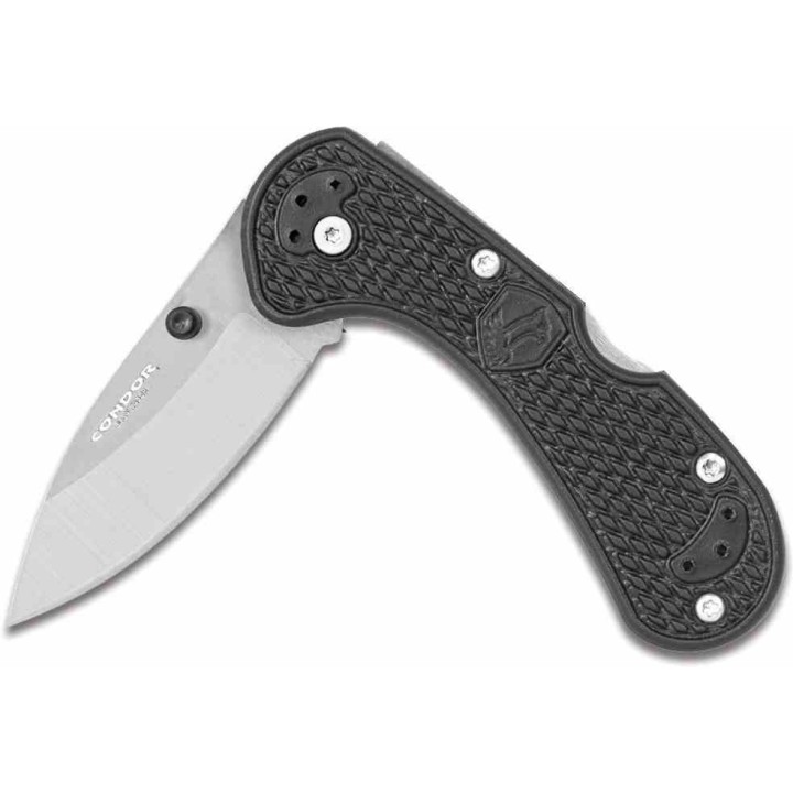 Couteau Condor Cadejo Black Lame Acier 14C28N Drop Point Manche Zytel Lockback Clip El Salvador CTK81330ZSK - Livraison Gratuite