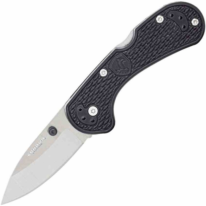 Couteau Condor Cadejo Black Lame Acier 14C28N Drop Point Manche Zytel Lockback Clip El Salvador CTK81330ZSK - Livraison Gratuite