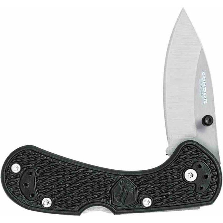 Couteau Condor Cadejo Black Lame Acier 14C28N Drop Point Manche Zytel Lockback Clip El Salvador CTK81330ZSK - Livraison Gratuite