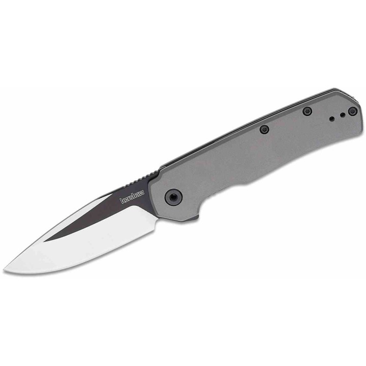 Couteau Kershaw Thermal A/O Gray Lame Acier 8Cr13MoV Manche Acier Gray Clip Framelock KS1411 - Livraison Gratuite