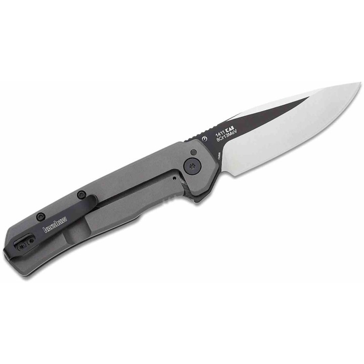 Couteau Kershaw Thermal A/O Gray Lame Acier 8Cr13MoV Manche Acier Gray Clip Framelock KS1411 - Livraison Gratuite