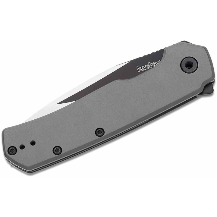 Couteau Kershaw Thermal A/O Gray Lame Acier 8Cr13MoV Manche Acier Gray Clip Framelock KS1411 - Livraison Gratuite