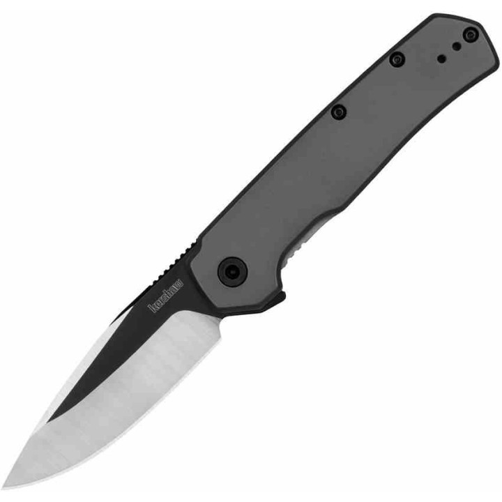 Couteau Kershaw Thermal A/O Gray Lame Acier 8Cr13MoV Manche Acier Gray Clip Framelock KS1411 - Livraison Gratuite