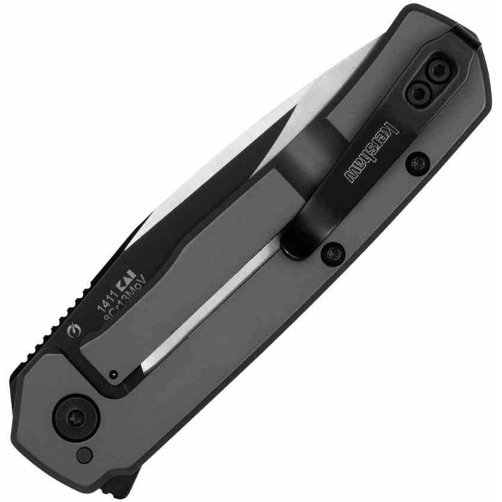 Couteau Kershaw Thermal A/O Gray Lame Acier 8Cr13MoV Manche Acier Gray Clip Framelock KS1411 - Livraison Gratuite