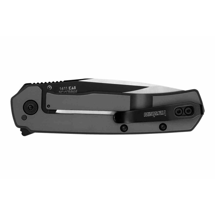 Couteau Kershaw Thermal A/O Gray Lame Acier 8Cr13MoV Manche Acier Gray Clip Framelock KS1411 - Livraison Gratuite
