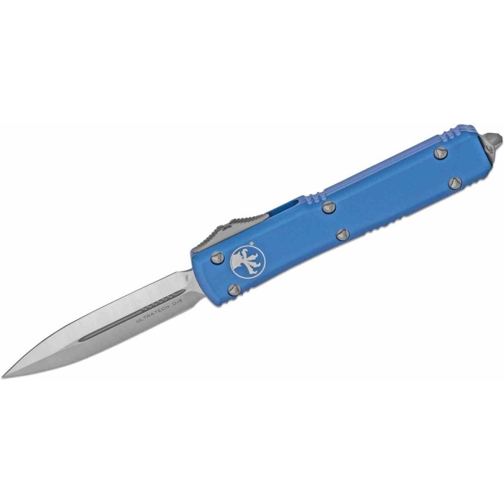 Couteau Microtech 122-4BL OTF Auto Ultratech D/E Lame Acier Premium Dague Manche Alu Blue USA MCT1224BL - Livraison Gratuite