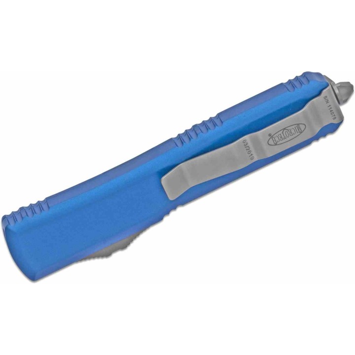 Couteau Microtech 122-4BL OTF Auto Ultratech D/E Lame Acier Premium Dague Manche Alu Blue USA MCT1224BL - Livraison Gratuite