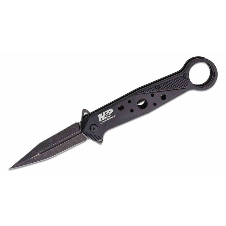 Couteau Smith&Wesson M&P Black Dagger Lame Acier 8Cr13MoV Manche Aluminium Linerlock Clip SW1193184 - Livraison Gratuite