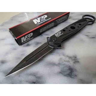 Couteau Smith&Wesson M&P Black Dagger Lame Acier 8Cr13MoV Manche Aluminium Linerlock Clip SW1193184 - Livraison Gratuite