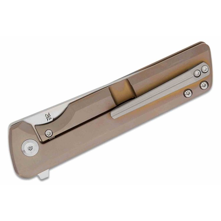 Couteau Kansept Anomaly Bronze Manche Titane Lame Acier CPM-S35VN Kwaiken FrameLock IKBS Clip K2038A1 - Livraison Gratuite