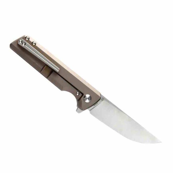 Couteau Kansept Anomaly Bronze Manche Titane Lame Acier CPM-S35VN Kwaiken FrameLock IKBS Clip K2038A1 - Livraison Gratuite