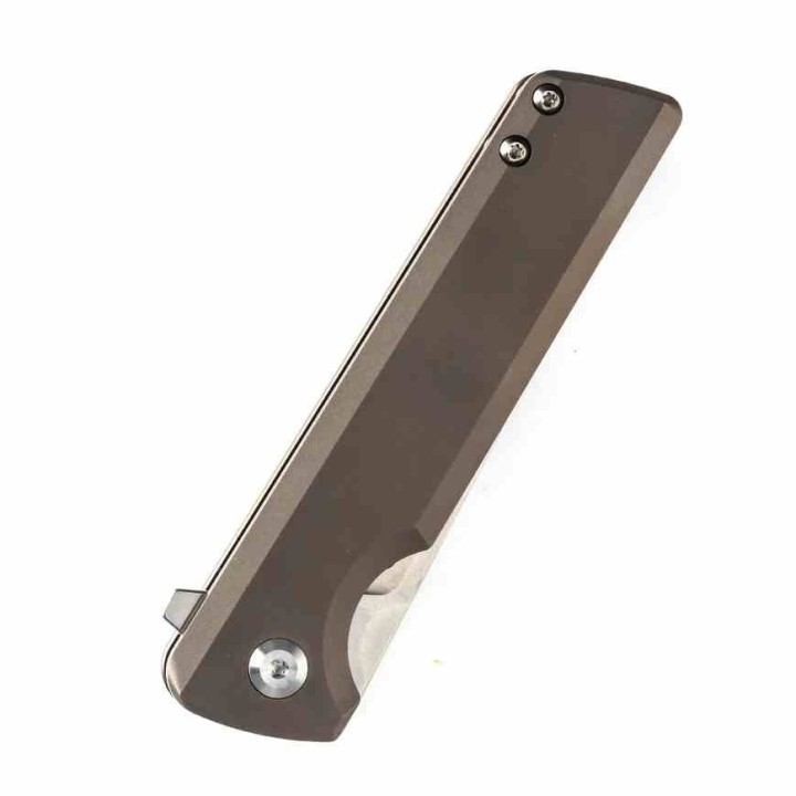 Couteau Kansept Anomaly Bronze Manche Titane Lame Acier CPM-S35VN Kwaiken FrameLock IKBS Clip K2038A1 - Livraison Gratuite