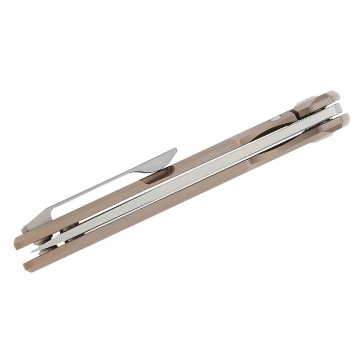 Couteau Kansept Anomaly Bronze Manche Titane Lame Acier CPM-S35VN Tanto FrameLock IKBS Clip K2038T1 - Livraison Gratuite
