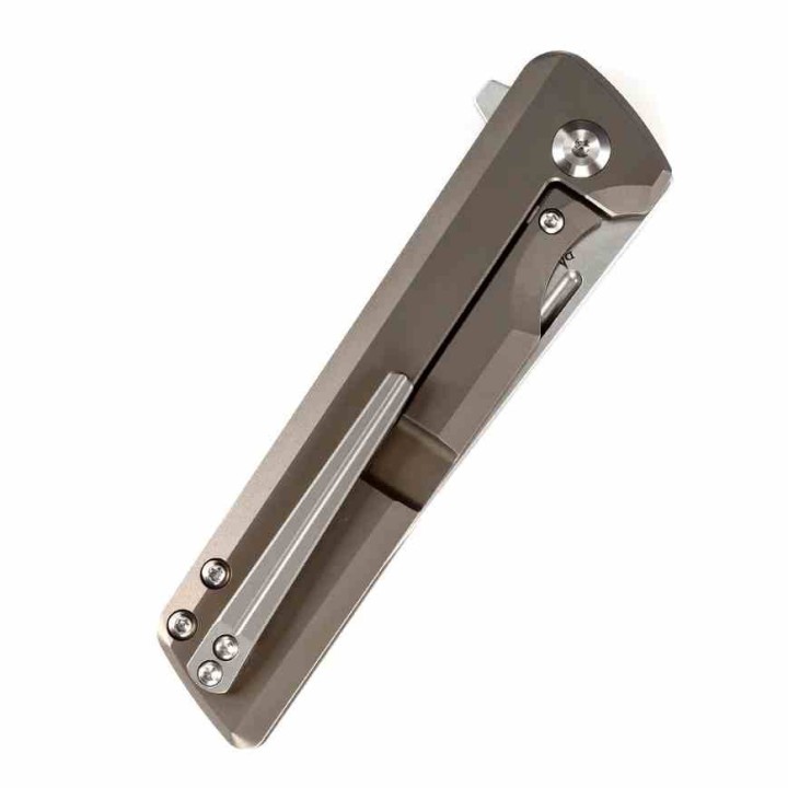 Couteau Kansept Anomaly Bronze Manche Titane Lame Acier CPM-S35VN Tanto FrameLock IKBS Clip K2038T1 - Livraison Gratuite