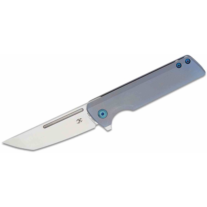 Couteau Kansept Anomaly Blue Orange Peel Manche Titane Lame Acier CPM-S35VN Tanto IKBS Clip K2038T3 - Livraison Gratuite