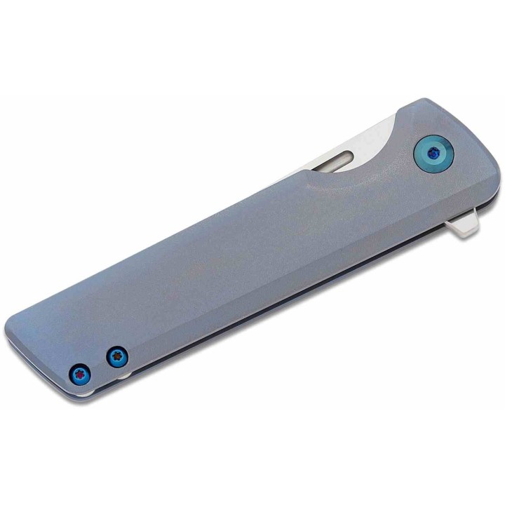 Couteau Kansept Anomaly Blue Orange Peel Manche Titane Lame Acier CPM-S35VN Tanto IKBS Clip K2038T3 - Livraison Gratuite