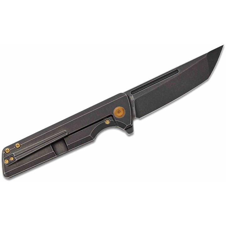Couteau Kansept Anomaly BlackWash Manche Titane Lame Acier CPM-S35VN Tanto FrameLock IKBS Clip K2038T2 - Livraison Gratuite