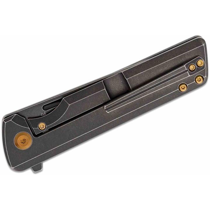 Couteau Kansept Anomaly BlackWash Manche Titane Lame Acier CPM-S35VN Tanto FrameLock IKBS Clip K2038T2 - Livraison Gratuite