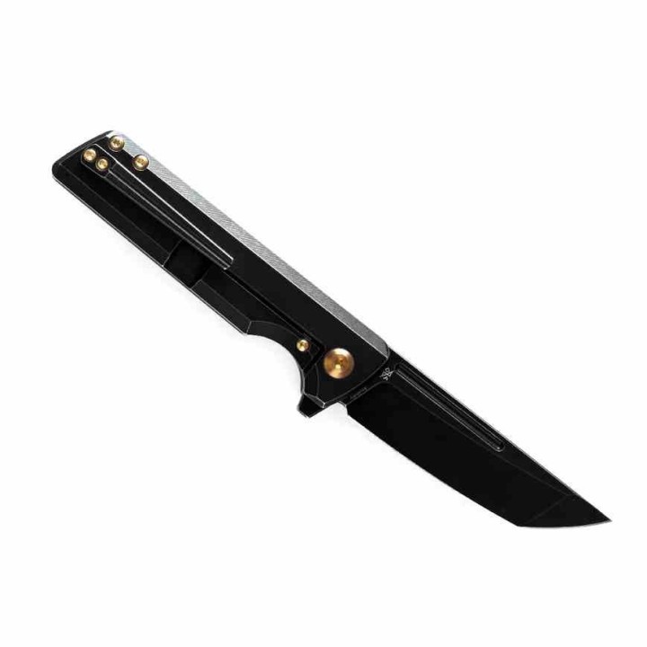 Couteau Kansept Anomaly BlackWash Manche Titane Lame Acier CPM-S35VN Tanto FrameLock IKBS Clip K2038T2 - Livraison Gratuite
