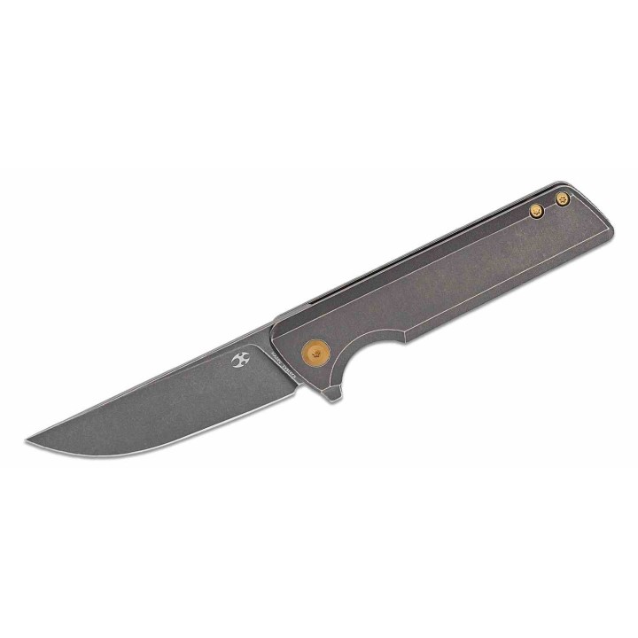 Couteau Kansept Anomaly BlackWash Manche Titane Lame Acier CPM-S35VN Drop Point FrameLock IKBS Clip K2038A2 - Livraison Gratuite