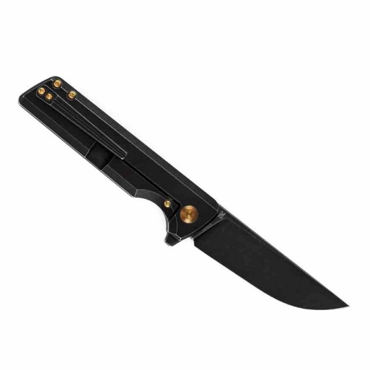 Couteau Kansept Anomaly BlackWash Manche Titane Lame Acier CPM-S35VN Drop Point FrameLock IKBS Clip K2038A2 - Livraison Gratuite
