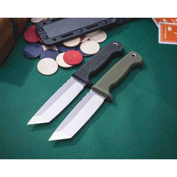 Couteau Demko FREEREIGN Tanto Lame Acier AUS-10A Satin Manche TPE Etui Kydex DEM09620 - Livraison Gratuite