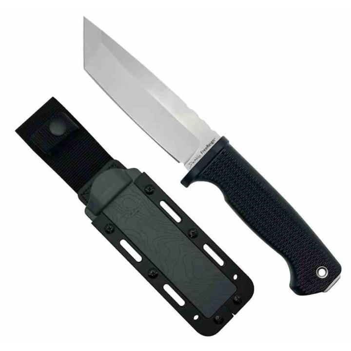 Couteau Demko FREEREIGN Tanto Lame Acier AUS-10A Satin Manche TPE Etui Kydex DEM09620 - Livraison Gratuite