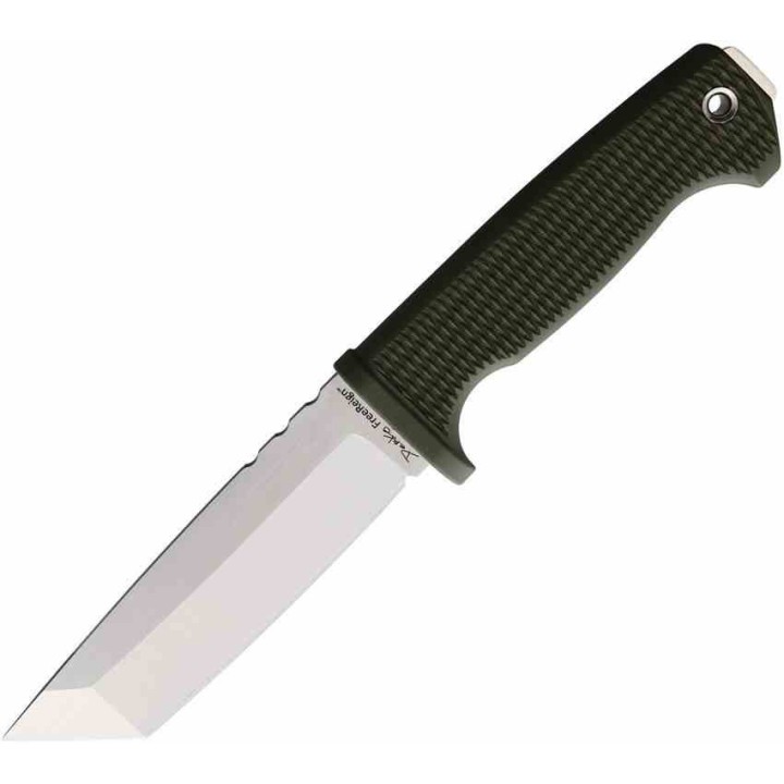 Couteau Demko FREEREIGN Tanto Green Lame Acier AUS-10A Satin Manche TPE Etui Kydex DEM09621 - Livraison Gratuite