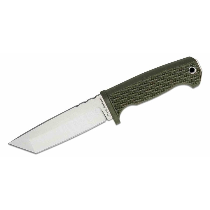Couteau Demko FREEREIGN Tanto Green Lame Acier AUS-10A Satin Manche TPE Etui Kydex DEM09621 - Livraison Gratuite