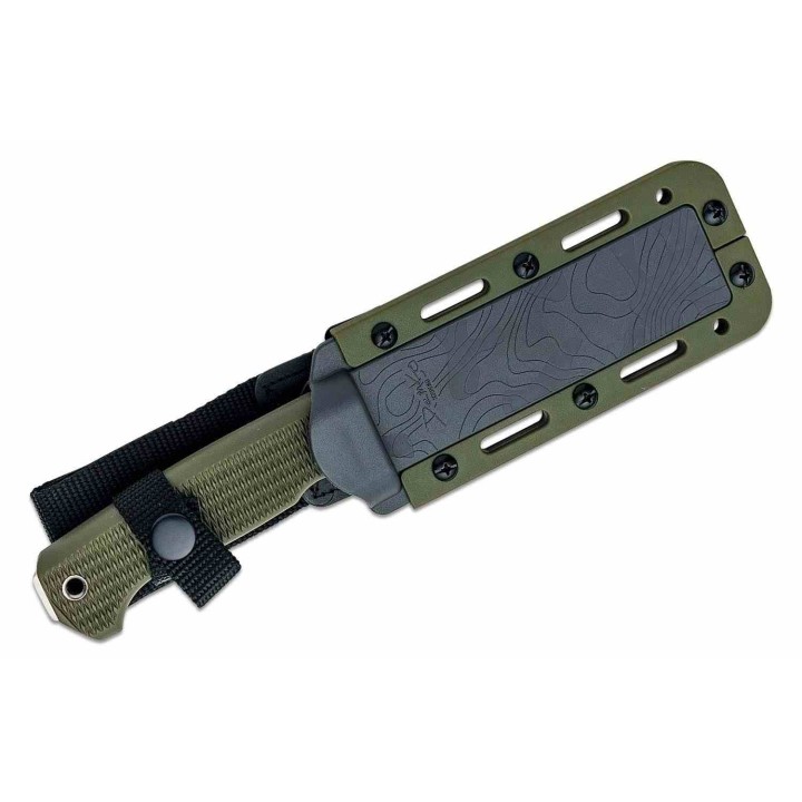 Couteau Demko FREEREIGN Tanto Green Lame Acier AUS-10A Satin Manche TPE Etui Kydex DEM09621 - Livraison Gratuite